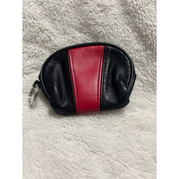Red & black keychain, change purse - Picture 1 of 5